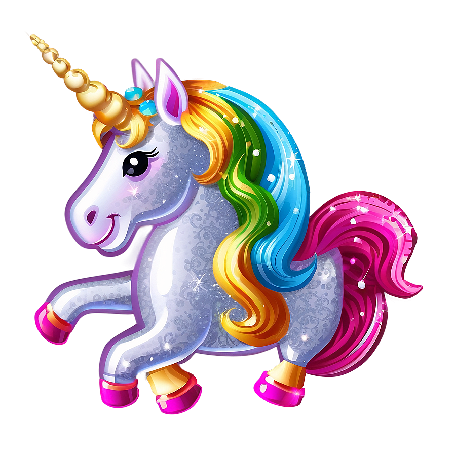 Glitter Unicorn Clipart Png 06262024 PNG image