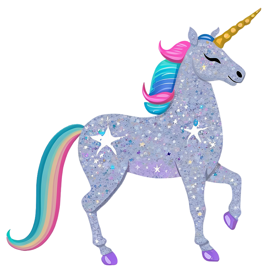 Glitter Unicorn Fantasy Png 05032024 PNG image