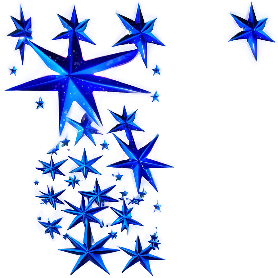 Glittering Blue Stars Effect Png 06252024 PNG image