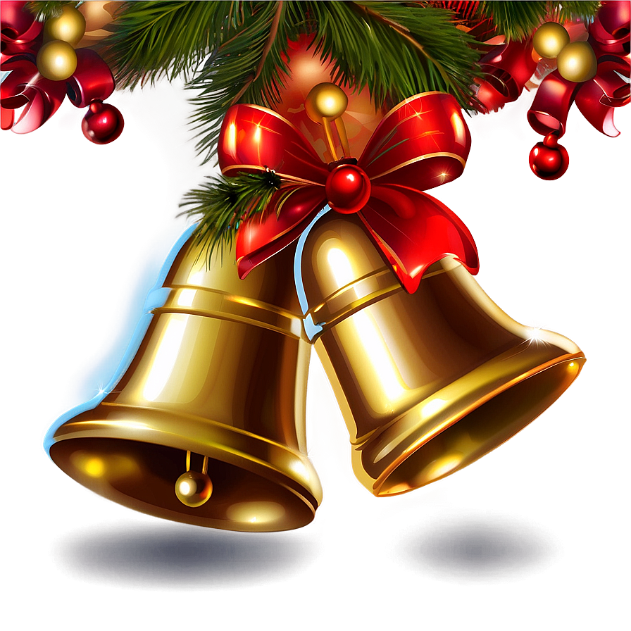 Glittering Christmas Bells Png 06122024 PNG image