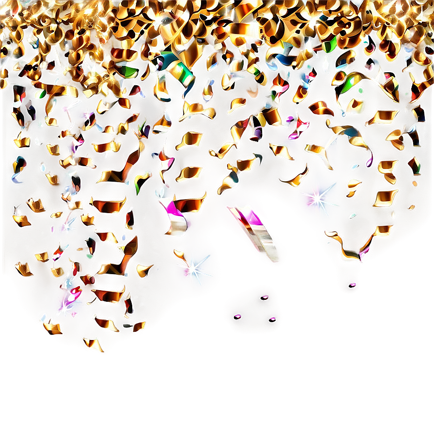 Glittering Golden Confetti Png Ibr PNG image