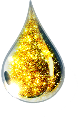 Glittering Golden Oil Drop PNG image