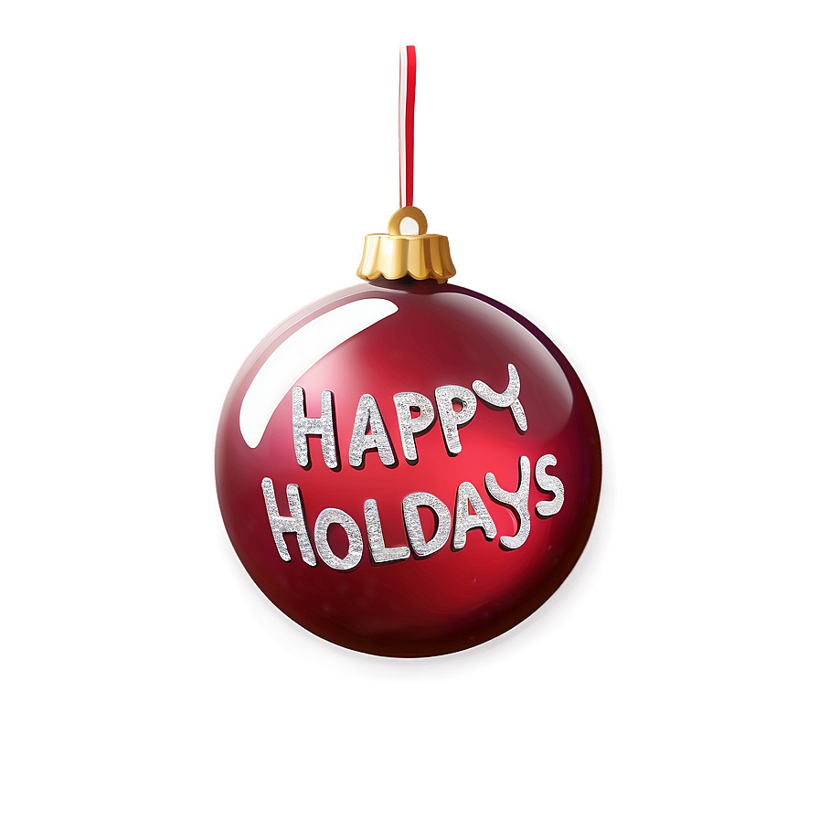 Glittering Happy Holidays Ornament Png 05232024 PNG image