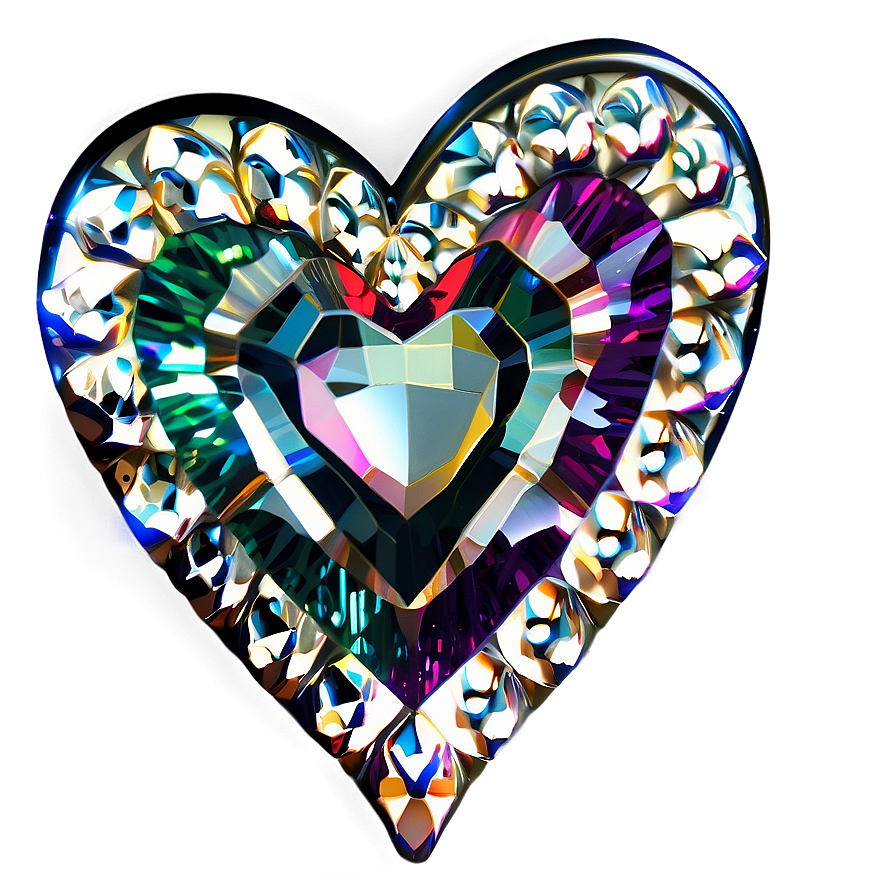 Glittering Heart Jewel Png A PNG image