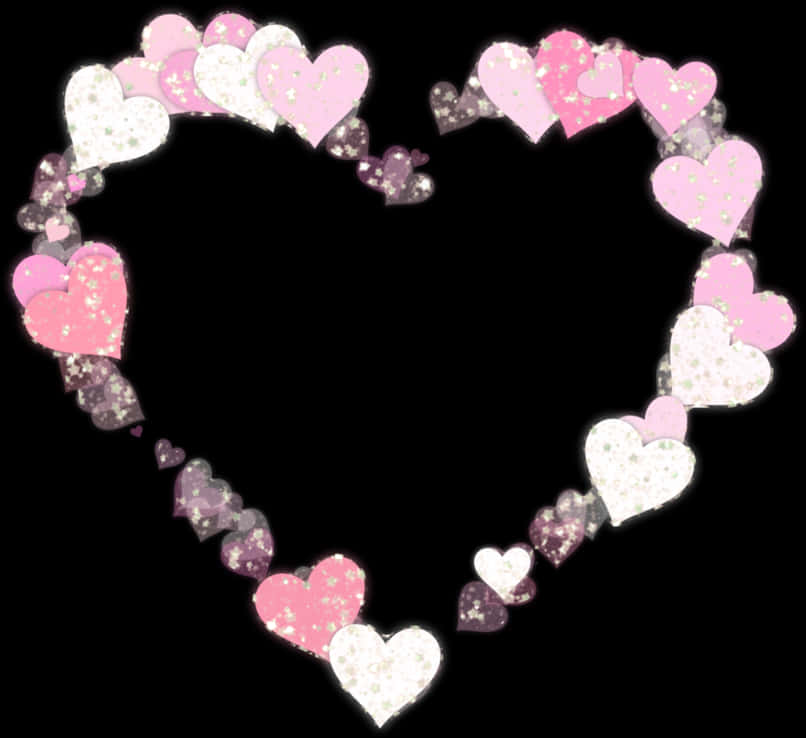 Glittering Heart Shape Frame PNG image