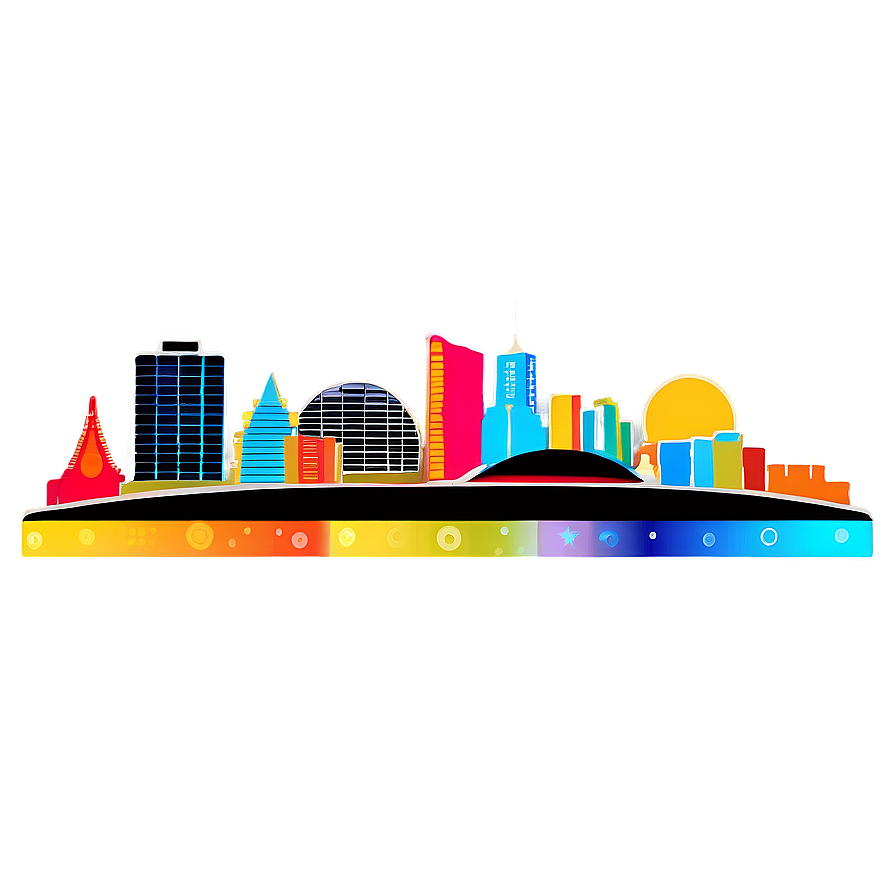 Glittering Las Vegas Skyline Png Xtf PNG image