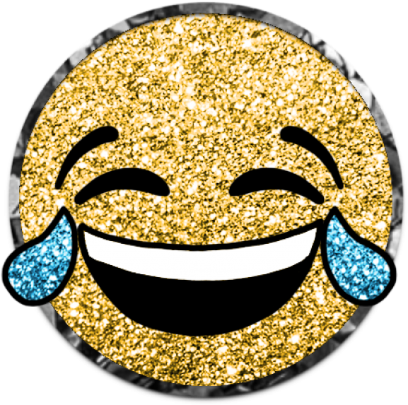 Glittering Laughing Emoji PNG image