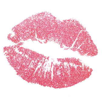 Glittering Lipstick Kiss Print PNG image