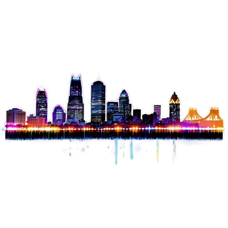 Glittering Philadelphia Skyline At Night Png Lbi PNG image