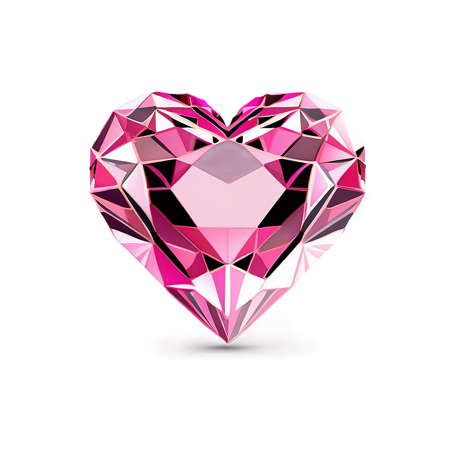 Glittering Pink Heart Diamond Illustration Png Ryt PNG image