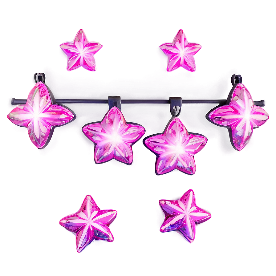 Glittering Pink Stars Png 7 PNG image