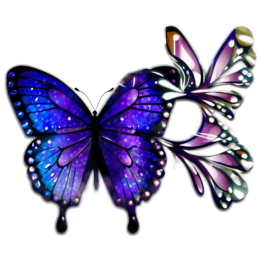 Glittering Purple Butterfly Png 05232024 PNG image