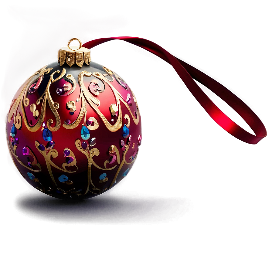 Glittering Red Ornament Png Ugd96 PNG image