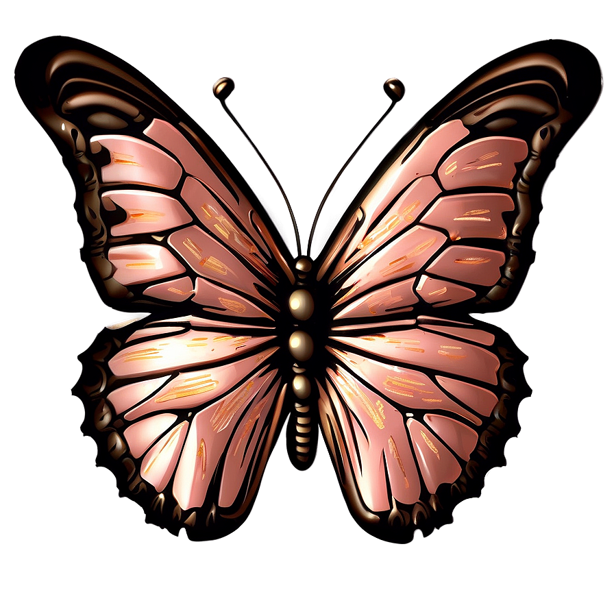 Glittering Rose Gold Butterfly Png Thh68 PNG image