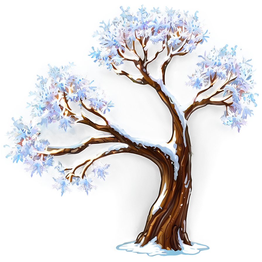 Glittering Snow Tree Png Ojq PNG image