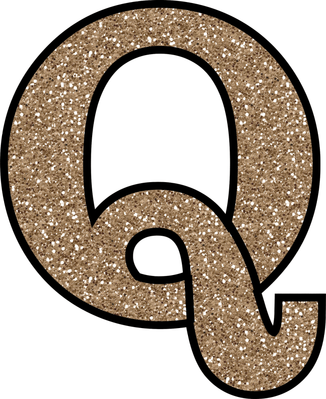 Glittery Brown Letter Q PNG image
