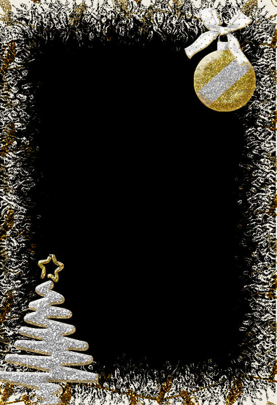 Glittery Christmas Border Design PNG image