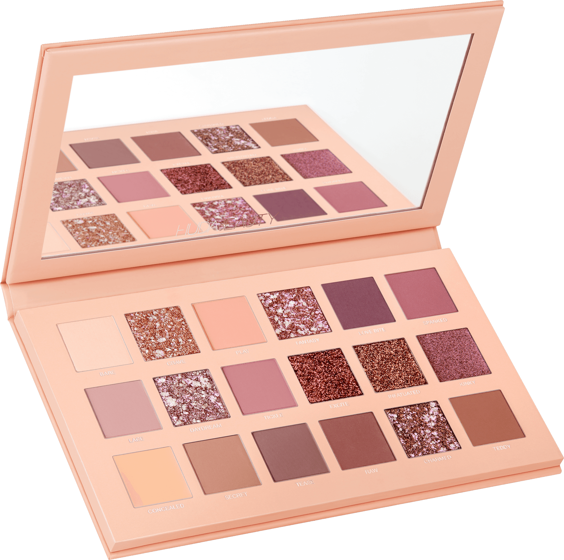 Glittery Eyeshadow Palette Open PNG image