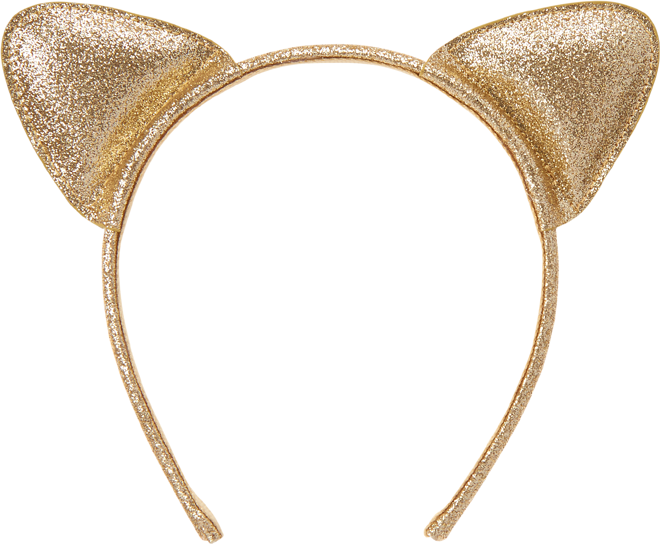 Glittery Gold Cat Ears Headband PNG image