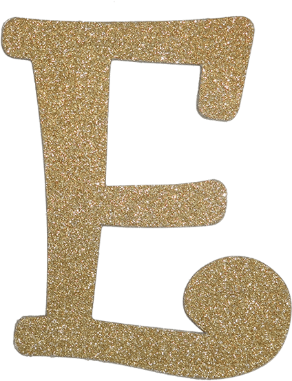 Glittery Gold Letter E PNG image