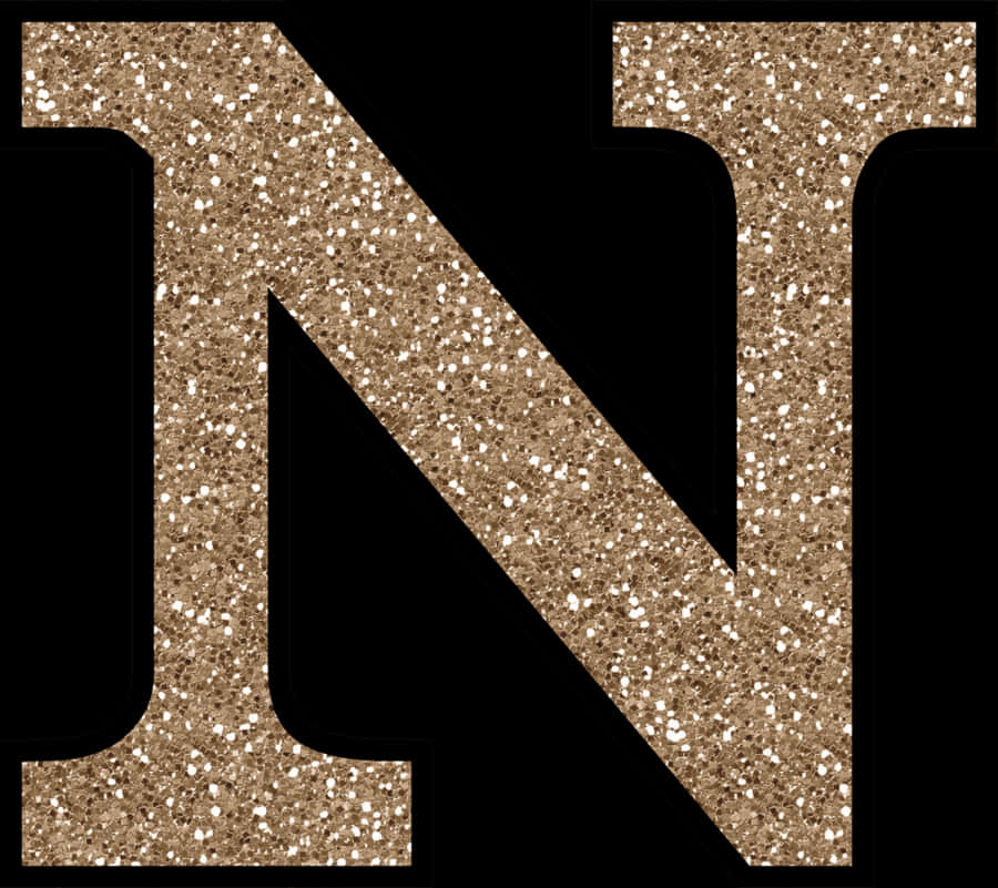 Glittery Gold Letter N PNG image