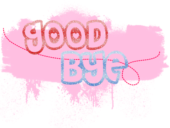 Glittery Goodbye Text PNG image