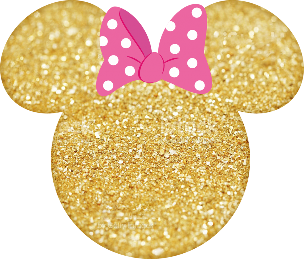 Glittery Minnie Mouse Iconwith Pink Bow PNG image