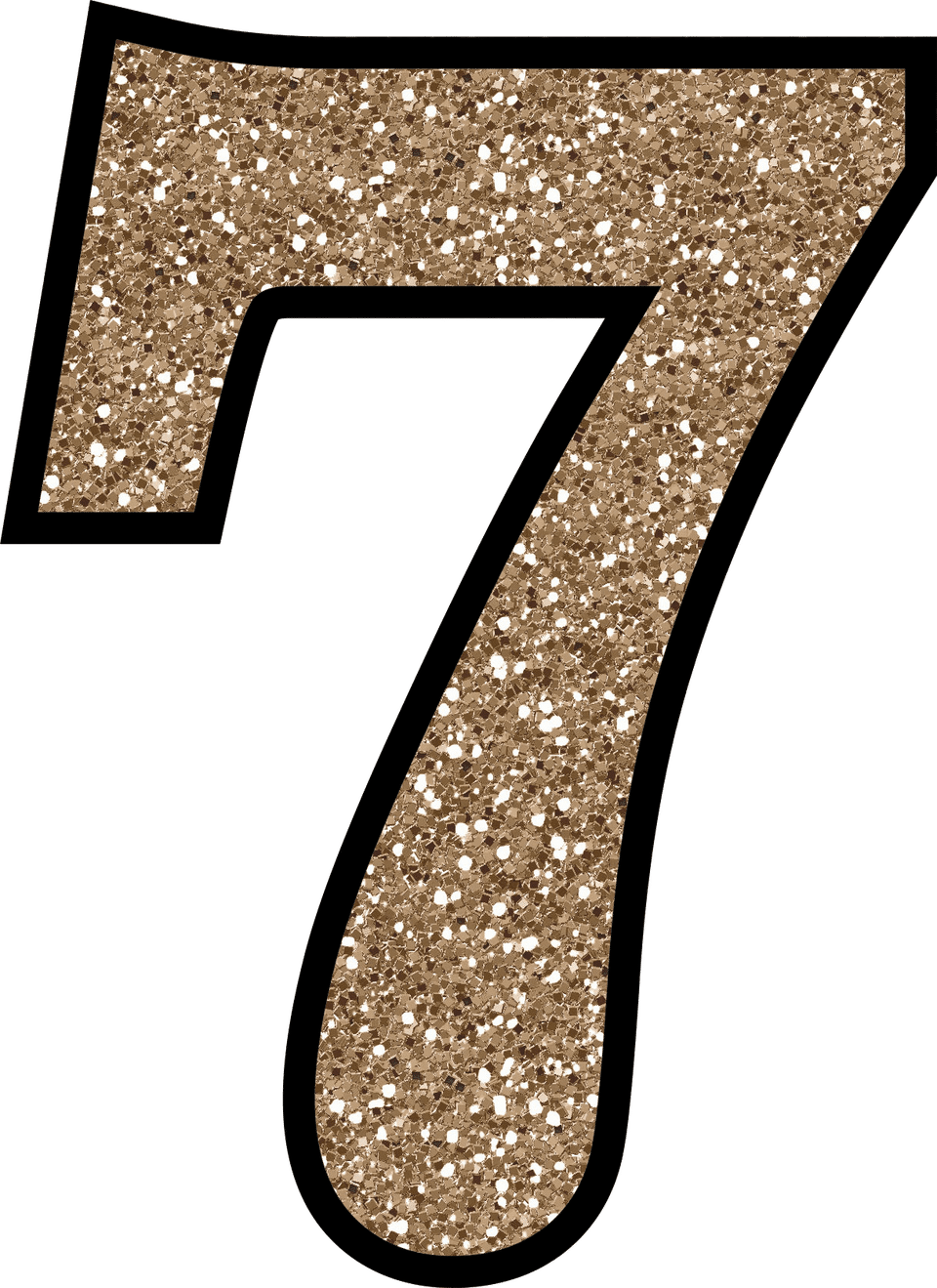 Glittery Number7 Graphic PNG image