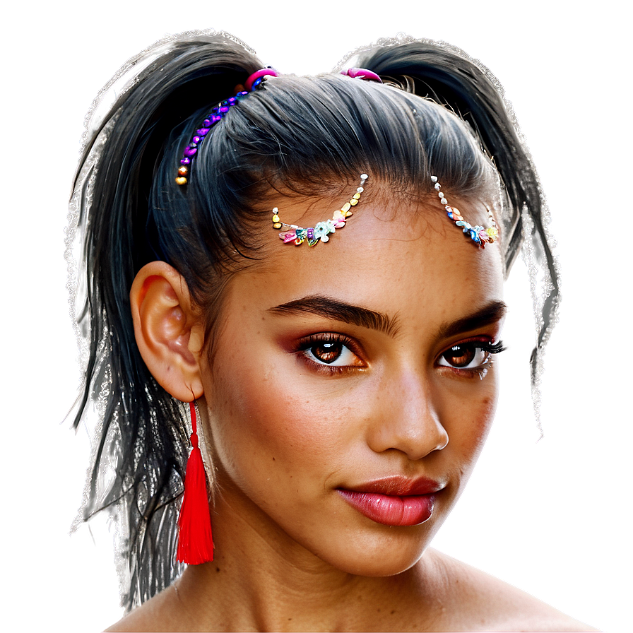 Glittery Ponytail Accent Png 06262024 PNG image