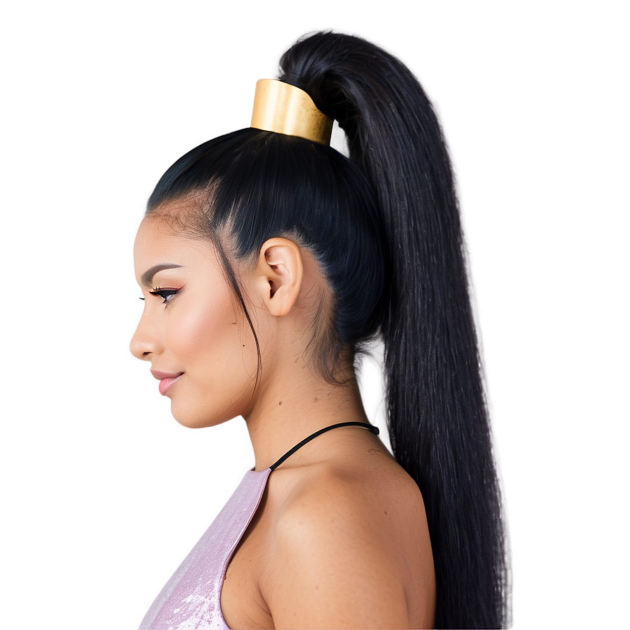 Glittery Ponytail Accent Png 6 PNG image