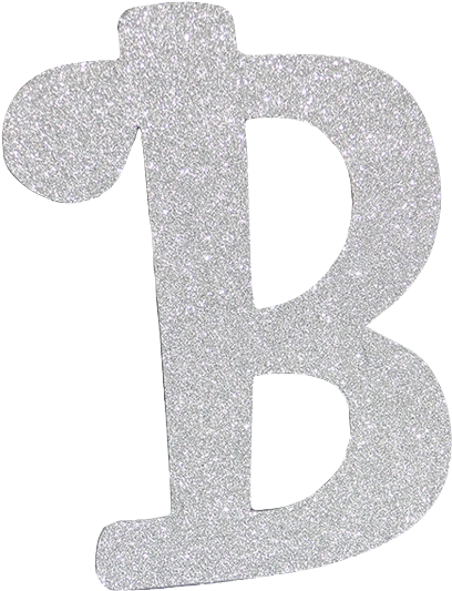 Glittery Silver Letter B PNG image