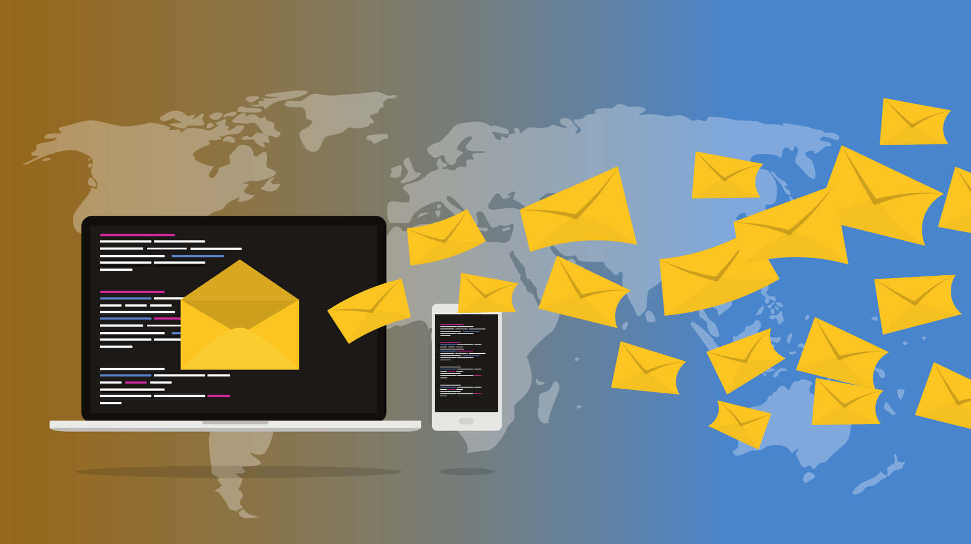 Global Email Communication Concept PNG image