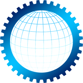 Global Gear Graphic PNG image