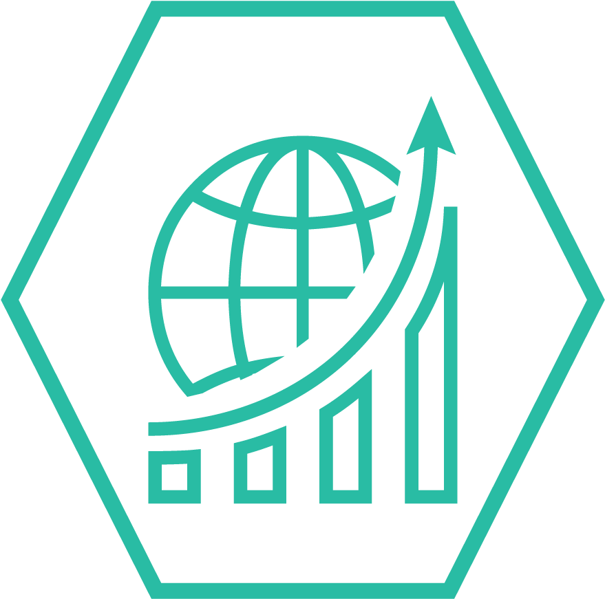 Global Growth Graph Icon PNG image