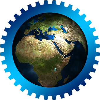 Global Industry Gear Concept PNG image