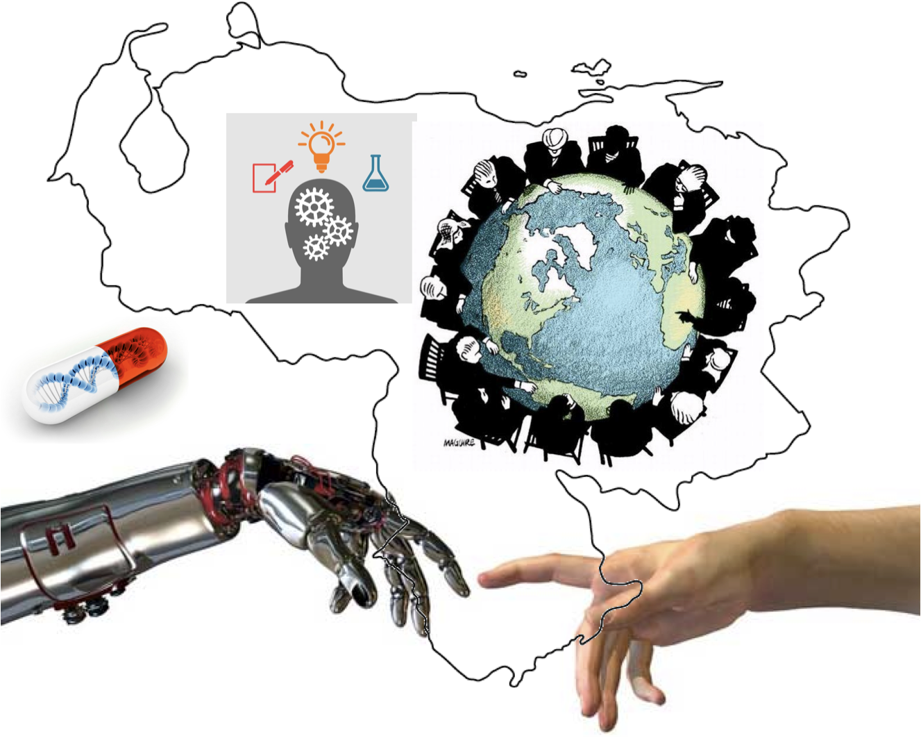 Global Innovationand Technology Collage PNG image