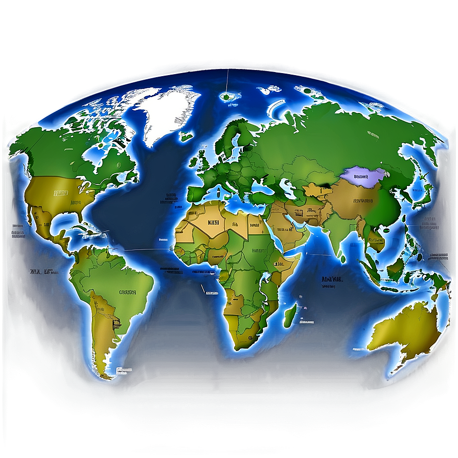 Global Map With Countries Png 06242024 PNG image