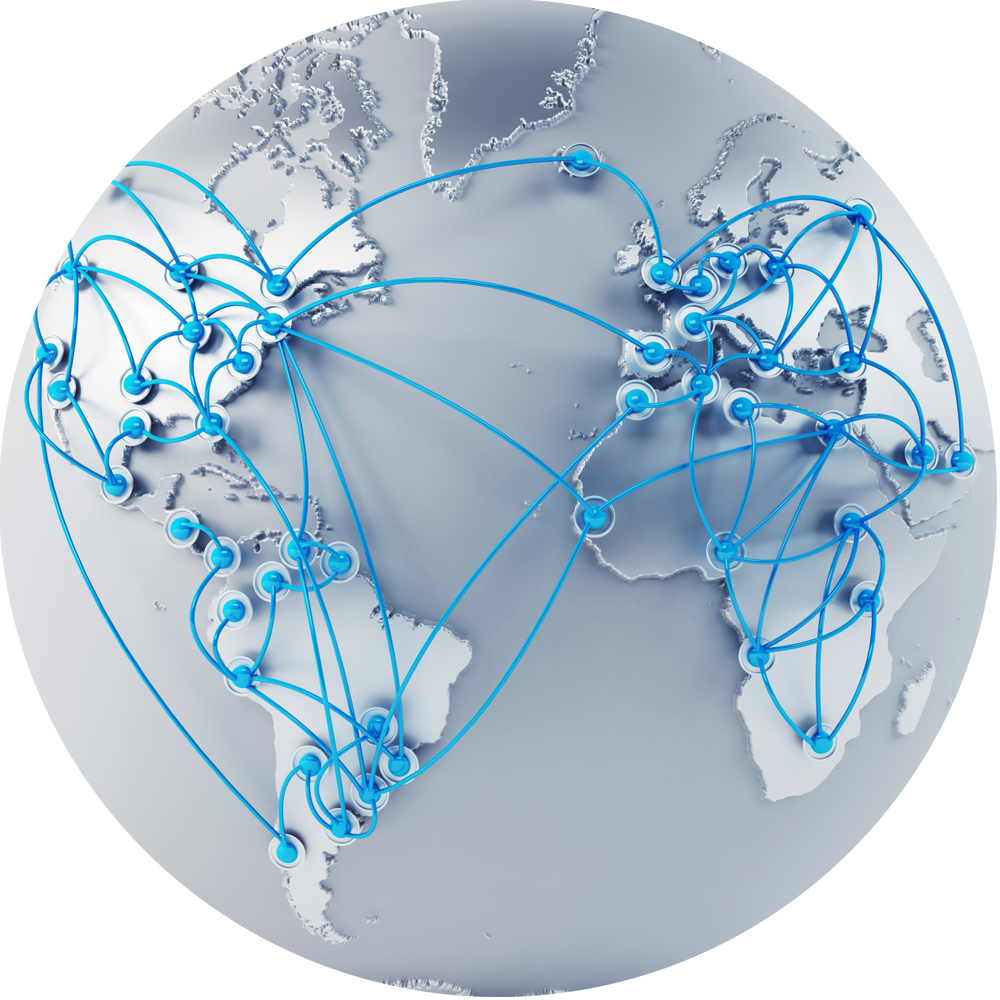 Global Network Connections Map PNG image