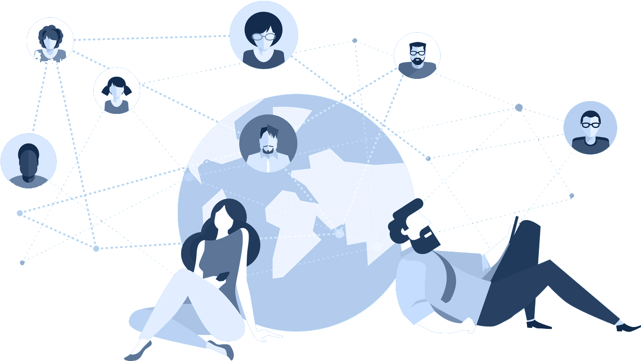 Global Online Networking Illustration PNG image