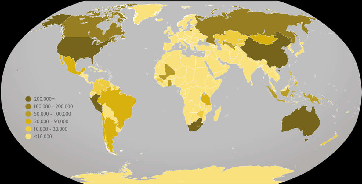 Global Population Density Map PNG image