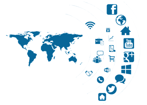 Global Social Media Connectivity PNG image