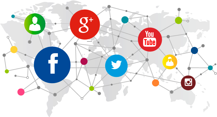 Global Social Media Network Connections PNG image