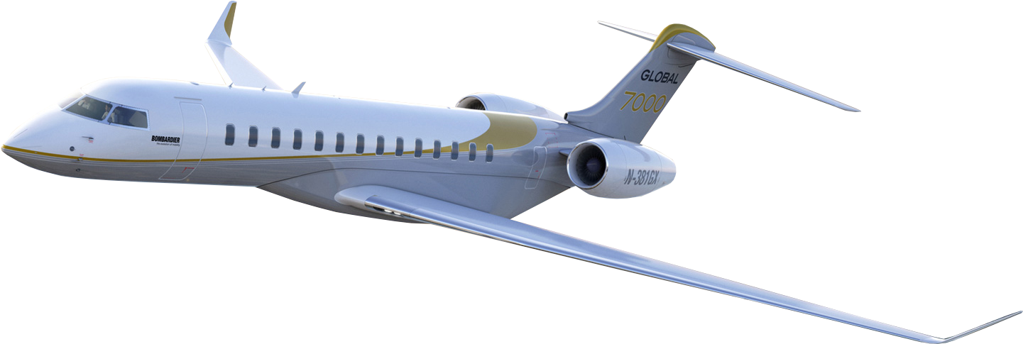 Global7000 Business Jet In Flight PNG image