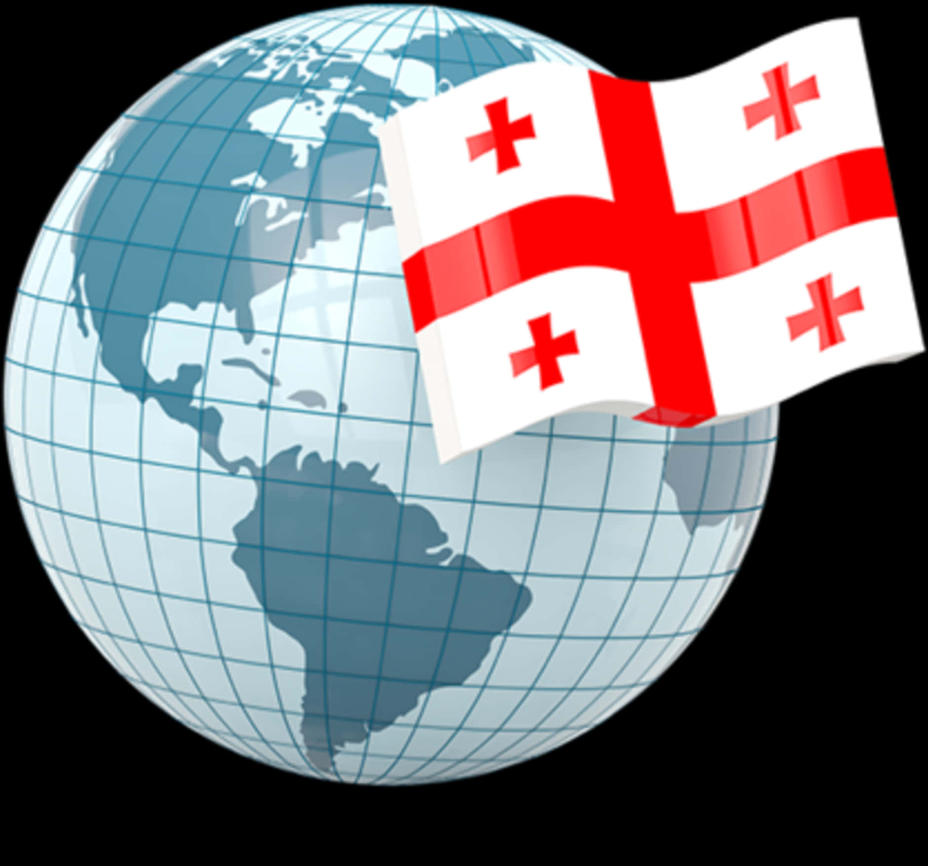 Globewith Georgia Flag Graphic PNG image