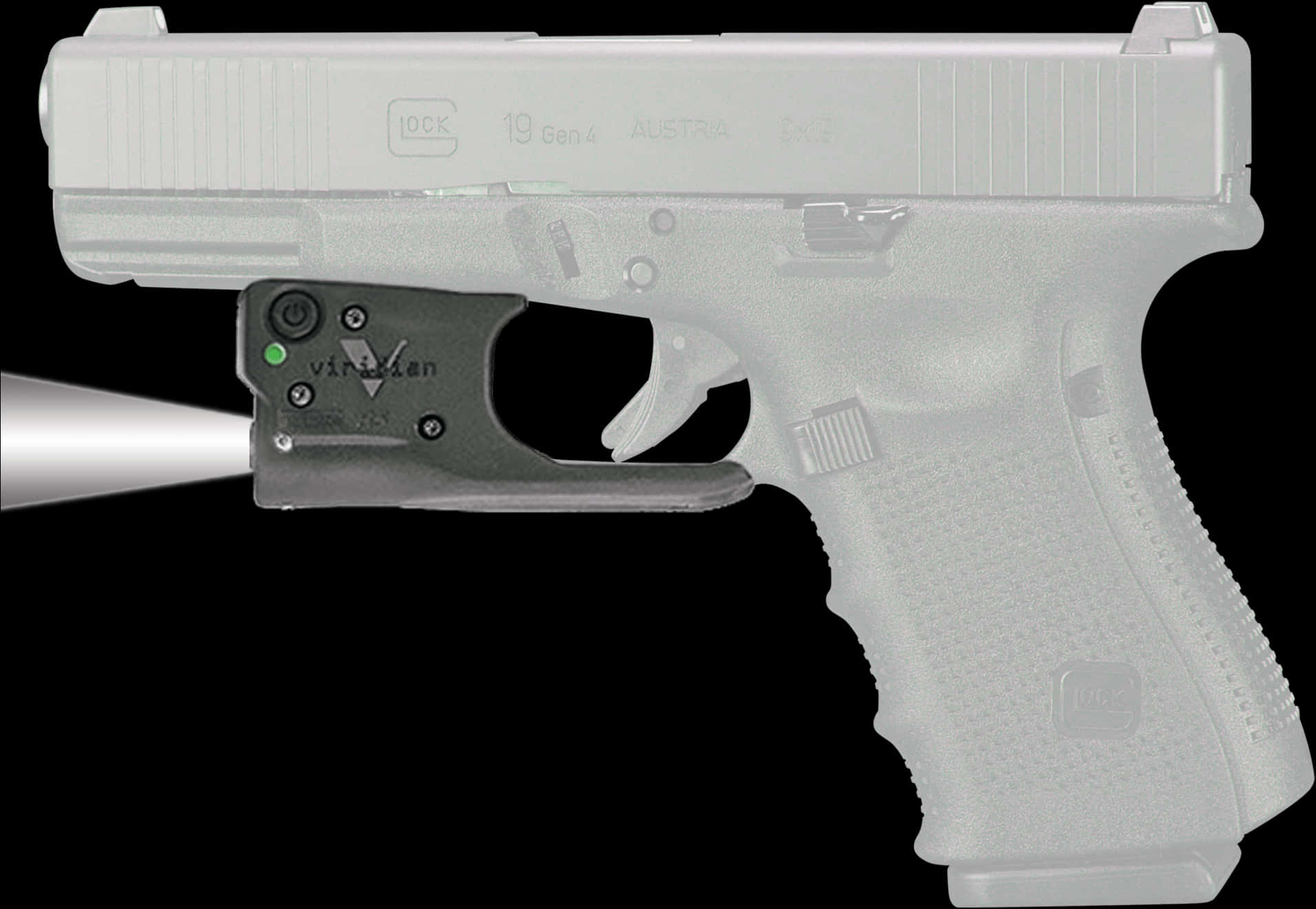 Glock Pistolwith Laser Sight PNG image