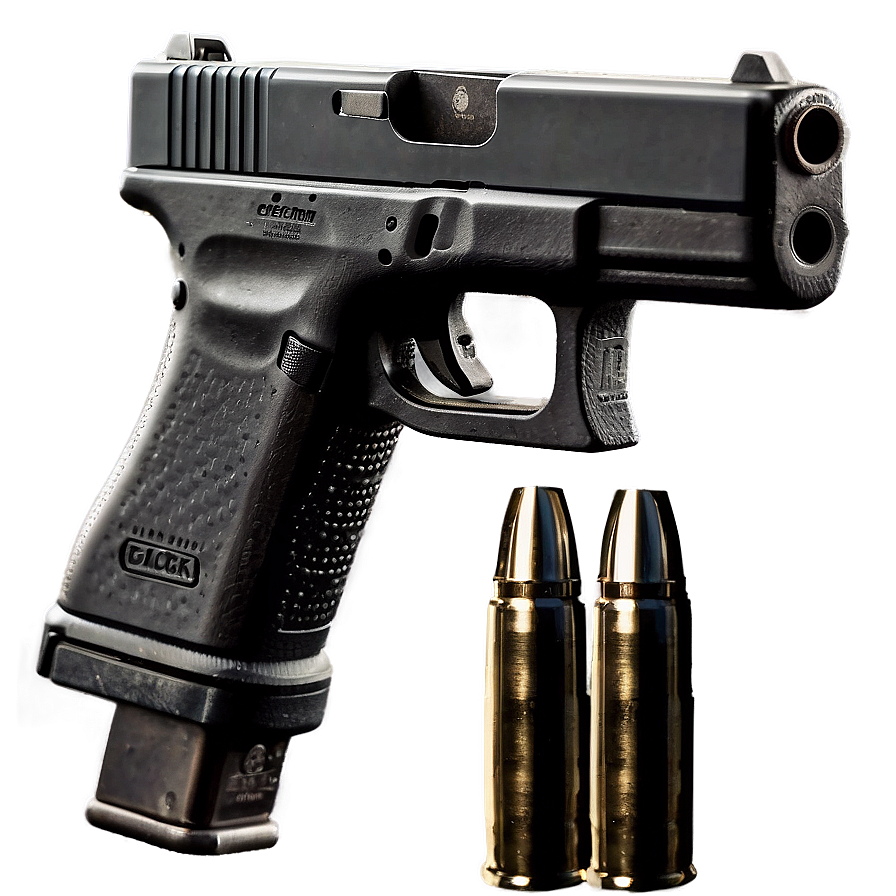 Glock With Extended Magazine Png 05212024 PNG image