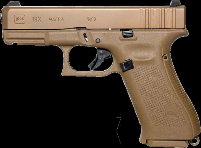 Glock19 X Pistol Tan PNG image