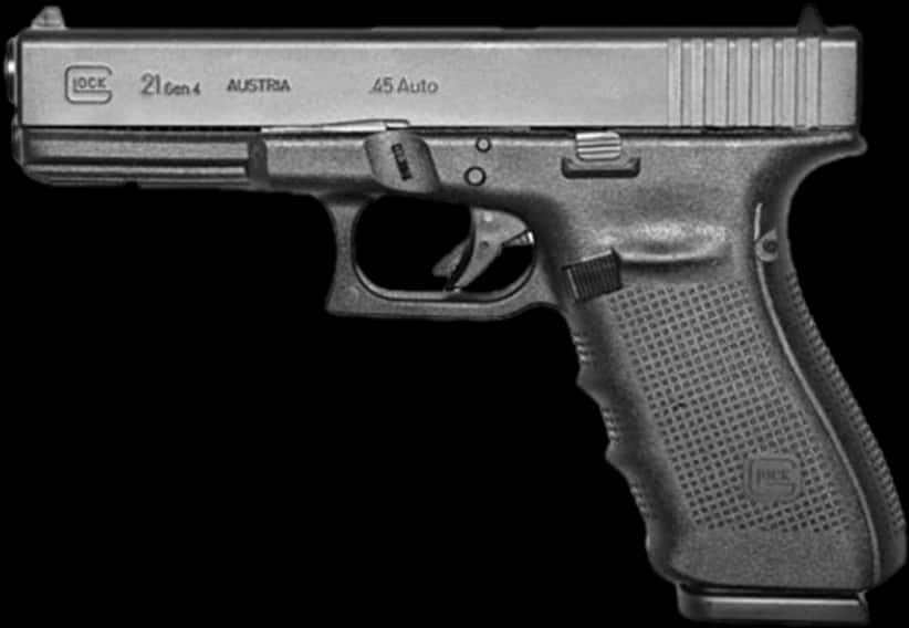 Glock21 Gen4 Side View PNG image