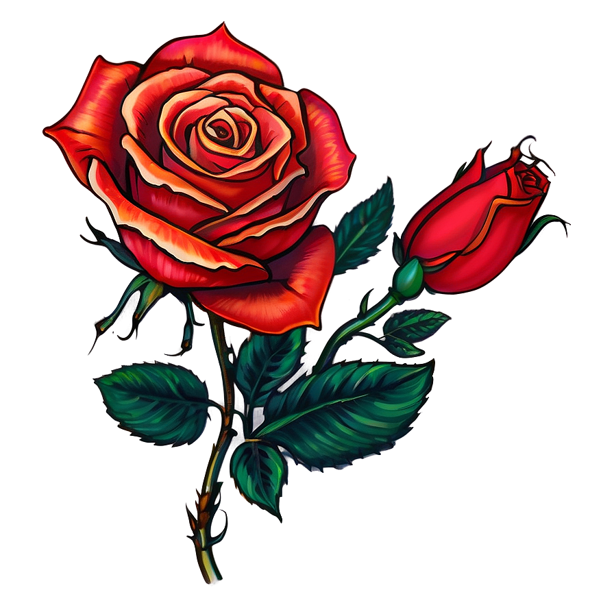 Glorious Rose Tattoo Image Png Xmu PNG image