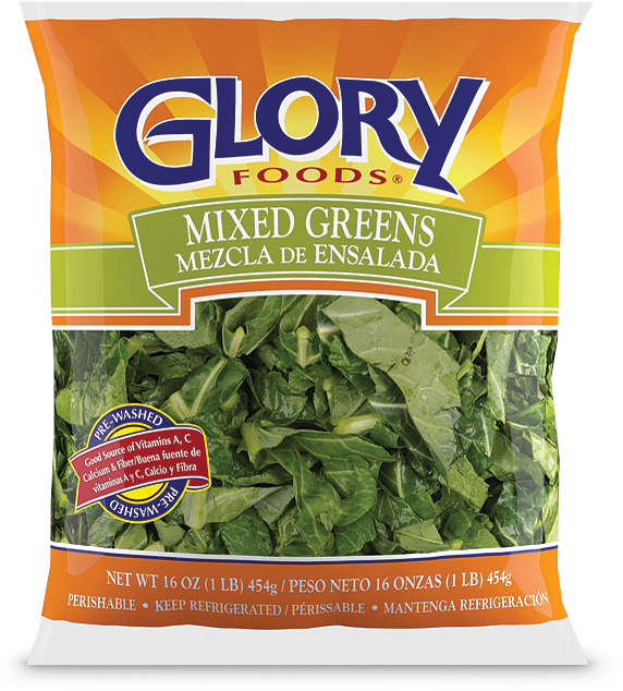 Glory Foods Mixed Greens Package PNG image